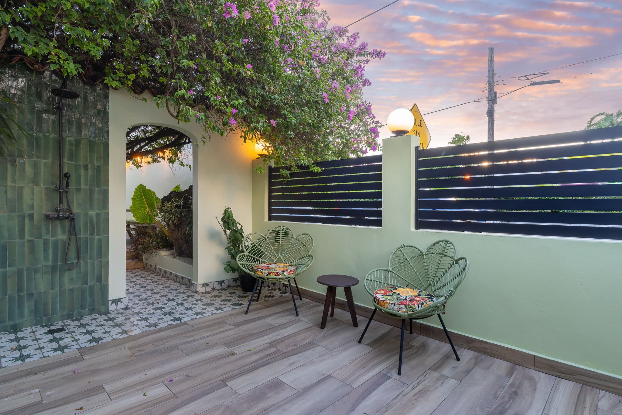 Salvaged stained glass details