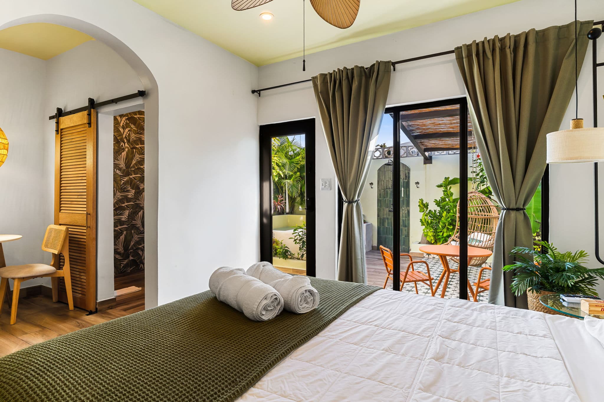 Luxury villa room with outdoor view